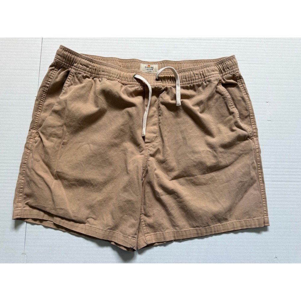 Marine Layer Saturday Beach Shorts 6" Gray Drawstring Casual Medium Summer